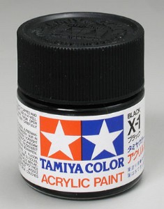 TAMIYA 壓克力系水性漆 23ml 亮光黑色 X-1